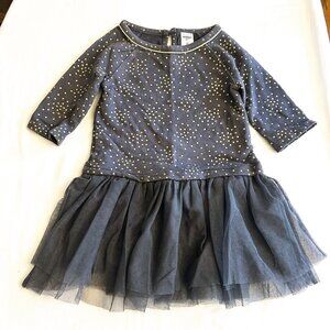 OshKosh Toddler Girls Gray Polka-Dot Dress